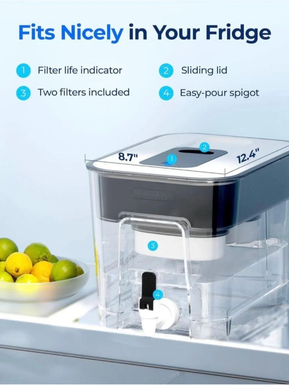 Waterdrop WFD-22L-DF 40-Cup Dual Filter Water Dispenser NIB
